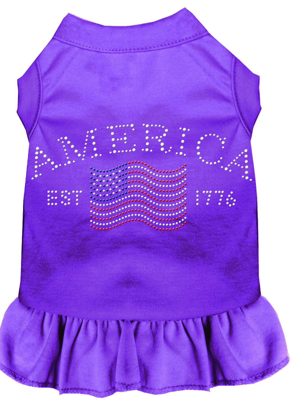 Classic America Rhinestone Dress Purple Sm